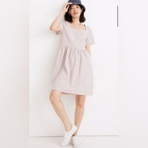 Madewell Pale Lilac Eyelet Allie Mini Dress Sz L